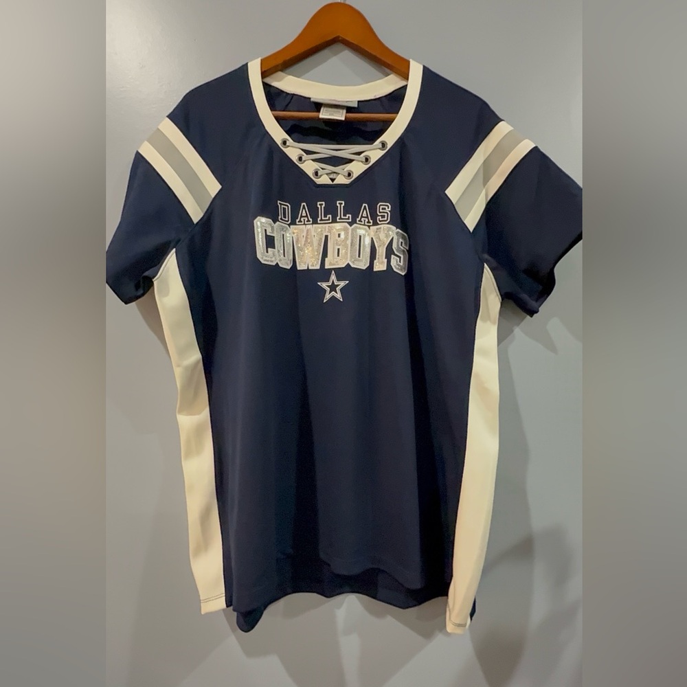 Dallas Cowboy’s NFL Women’s Short Sleeve Navy White Jersey Style Plus Size 2XL